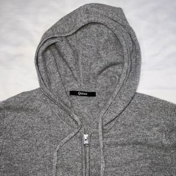 Quince Hoodie Women's Size M Gray 100% Cashmere Full-Zip Sweater Casual Travel - Picture 2 of 14